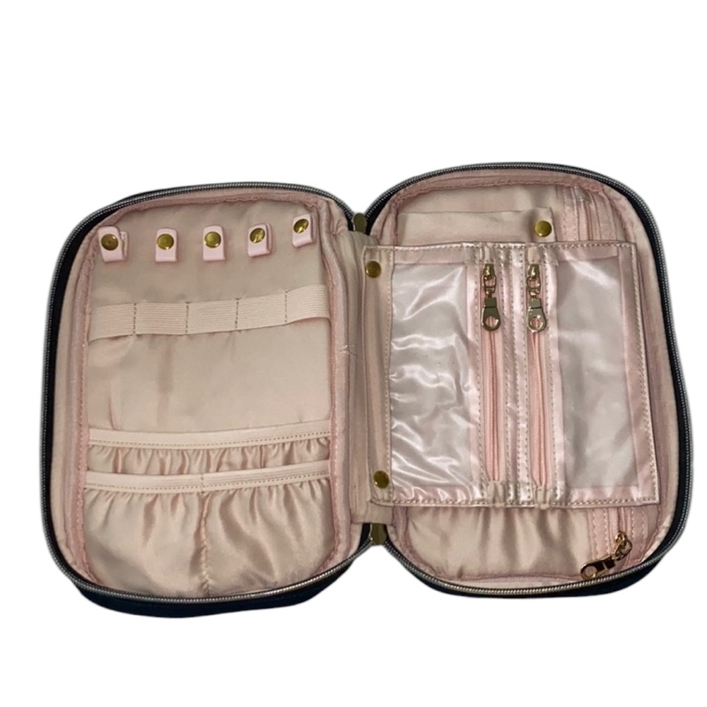 Travel Jewelry Organizer Case • Multi-Compartment Zipper Pouch